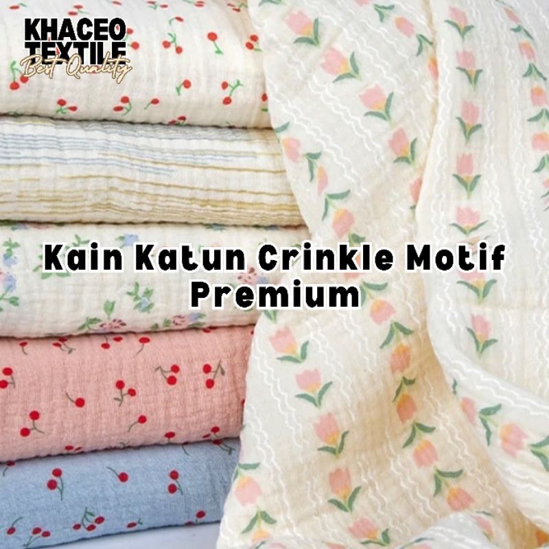PROMO Kain Katun Paris Crinkle Motif Premium/Kain Katun Crinkle Premium/Kain Katun Crinkle Murah