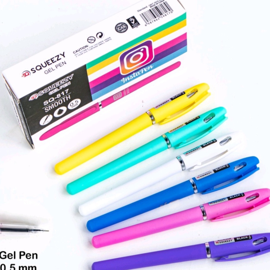 

SPESIAL AWAL TAHUN PULPEN GEL 1 LUSIN PACK 12 PCS PEN GEL INSTAPEN CANDY 5mm MURAH HITAM