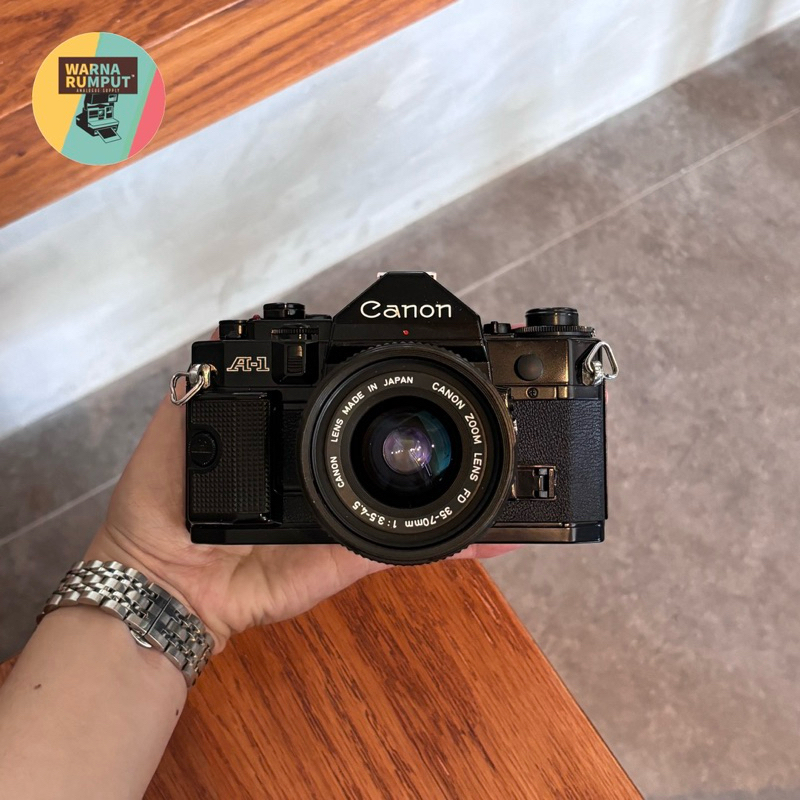 Canon A-1 & Lensa Zoom  Canon FD 50mm 35-70mm F3.5-4.5 ISTIMEWA TERLARIS