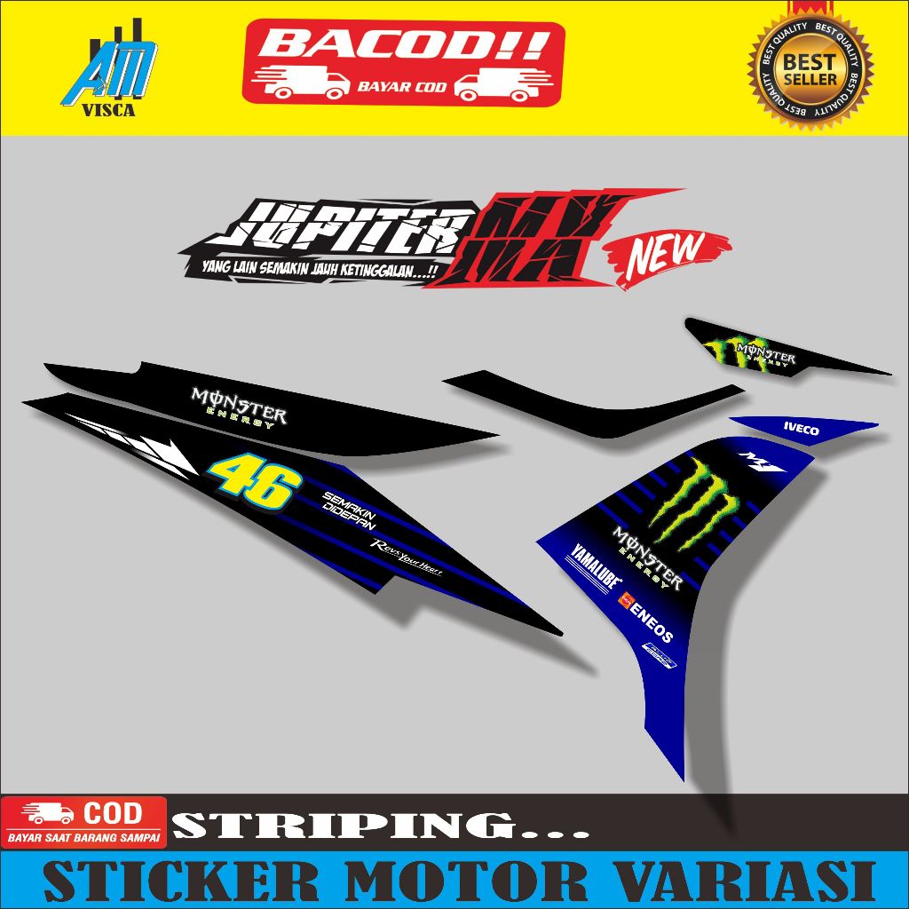 STRIPING JUPITER MX 135 NEW | STIKER VARIASI YAMAHA JUPITER MX 135 NEW | STICKER MOTIF MONSTER