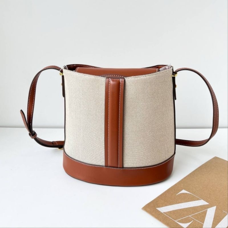 Tas zara selempang coklat beige