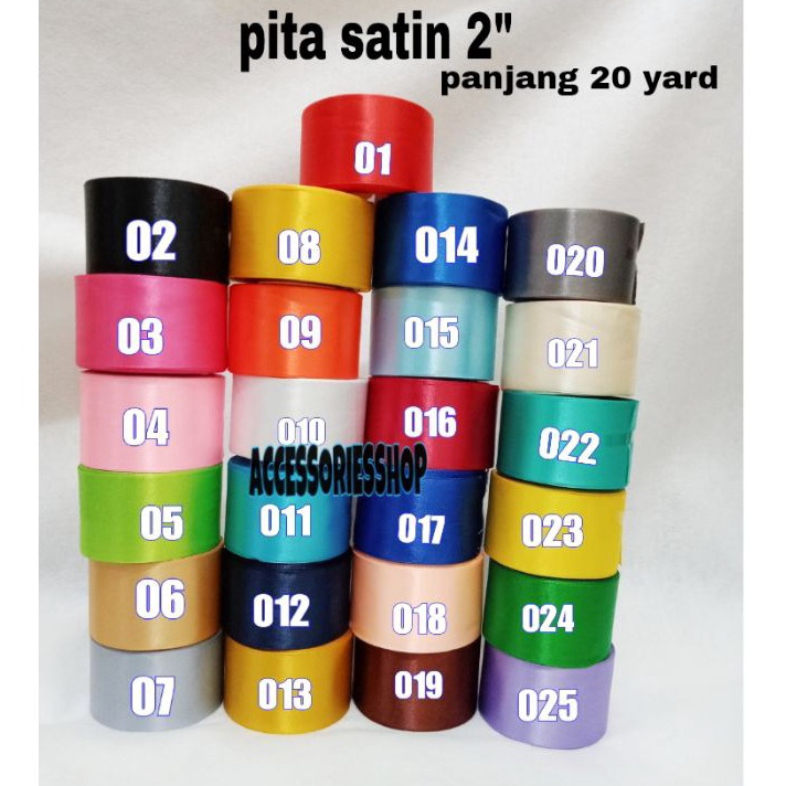 

NEWPRODUCT Pita satin 2 INCH 5cm panjang 2yard1Roll