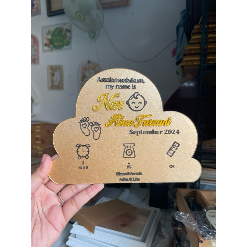 HOSPITAL BOARD AKRILIK CUSTOM / PAPAN NAMA BAYI AKRILIK NEW BORN ( Bisa custom pakai foto bayi / tem