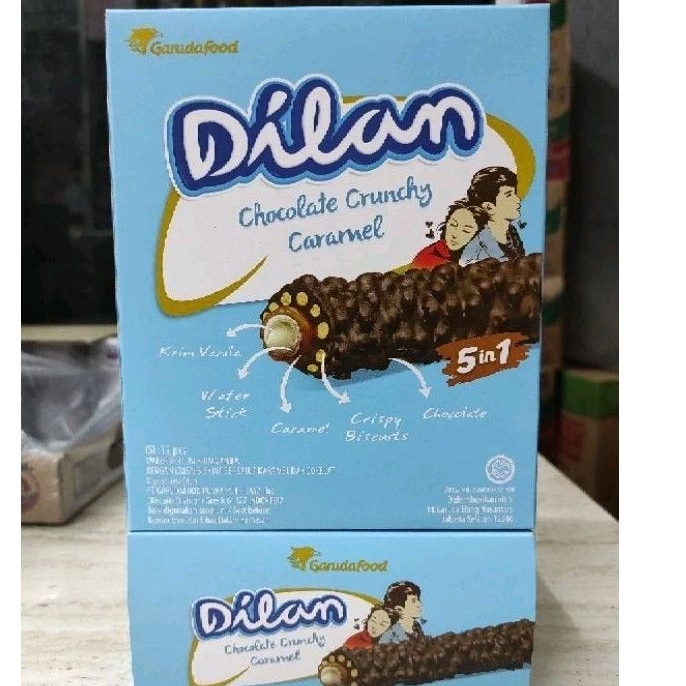 

Astor Dilan choco crunchy caramel wafer dila 1 box isi 12