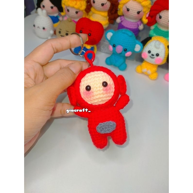 pre order | amigurumi teletubbies keychain | boneka rajut gantungan kunci teletubbies