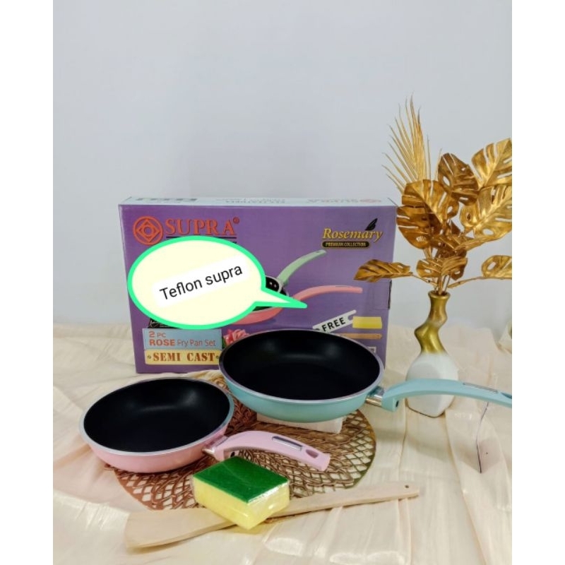 SET TEFLON SUPRA 2PC/FRY PAN SUPRA ROSEMARY