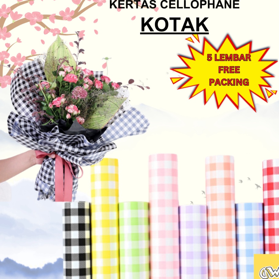 

SPESIAL DISCOUNT 5 LEMBAR KOTAK Flower Wrapping Cellophane Kertas Buket Bunga Hand Bouquet