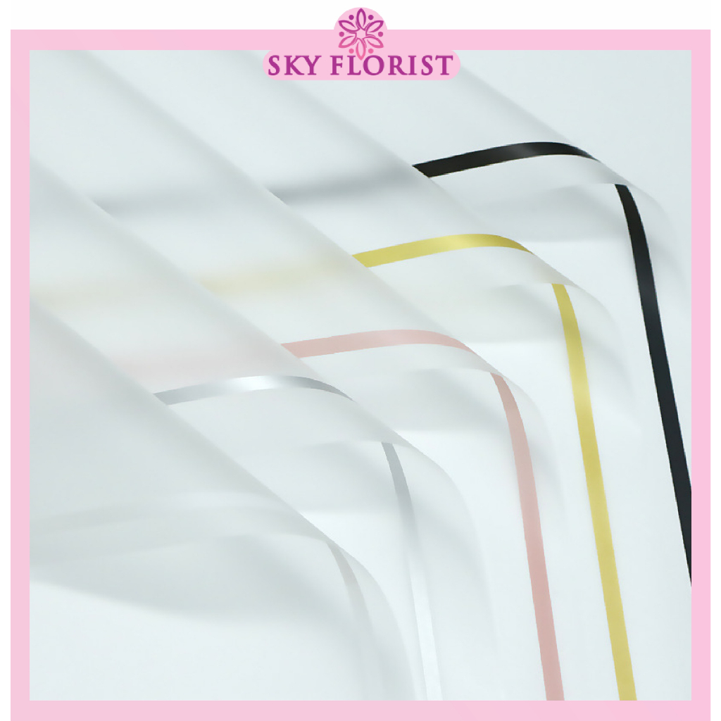 

20 Lembar Kertas Buket Bunga Frame Opp Transparent Wrapping Paper Cellophane KB6087