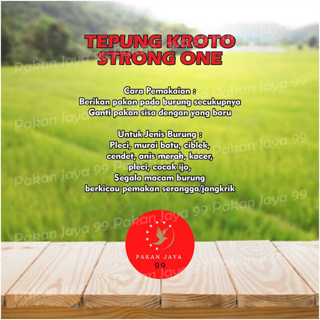 Ready Tepung Kroto Strong One 1 Renteng Asinan Tambahan Kalsium Makanan Burung Ternak Murai Kenari