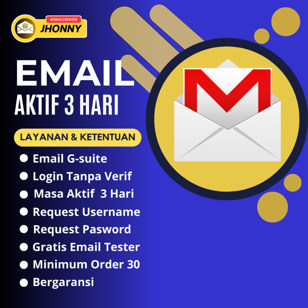 Email G-Suite Fresh untuk 3 hari