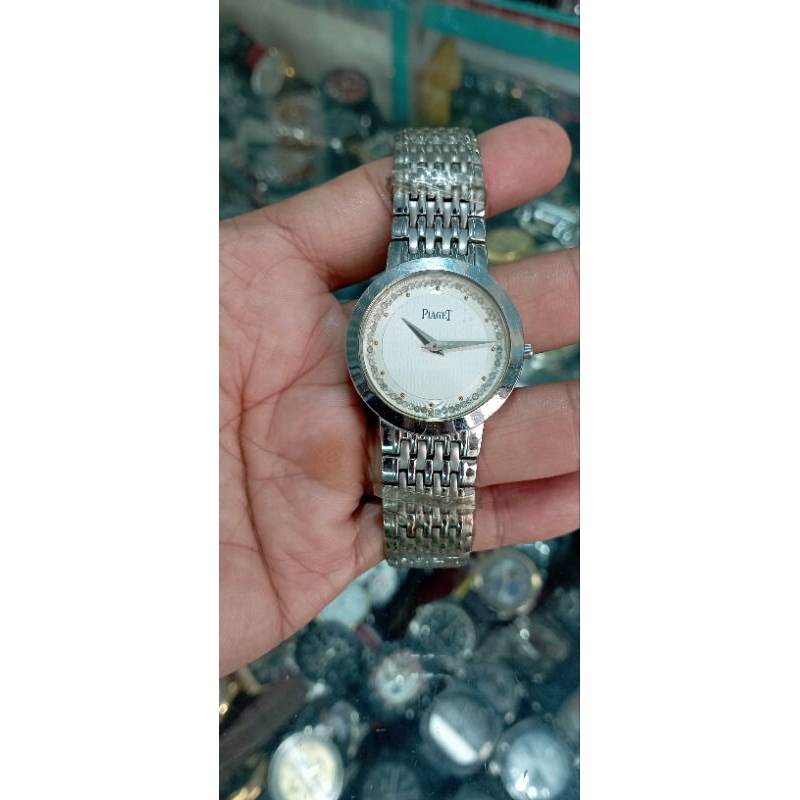 jam tangan pria piage stainless steel tipis water resist Solid Steel elegan