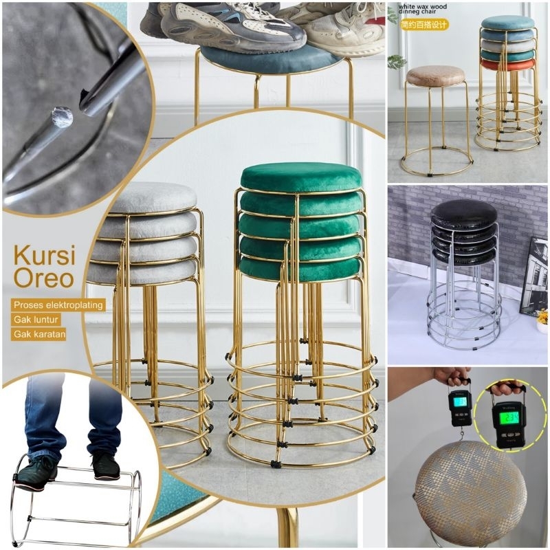 kursi oreo besi, kursi ba oreo, kursi cafe bulat, kursi bar, kursi murah, besi kursi