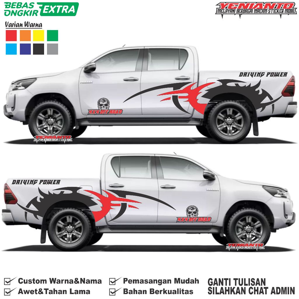 Promo sticker hilux stiker hilux sticker mobil toyota hilux side body