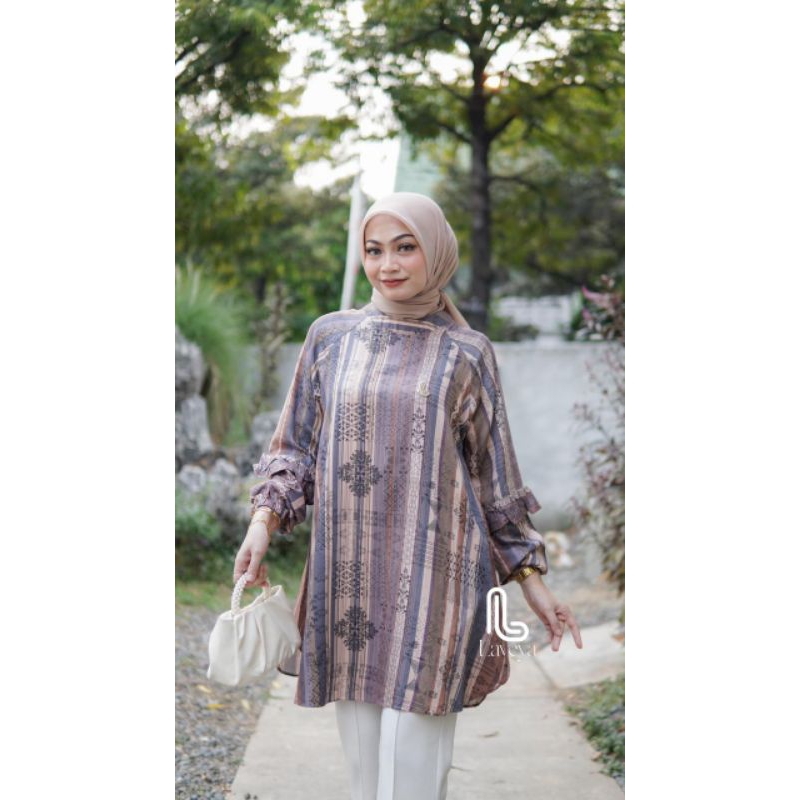 KAIN RAYON TWILL PREMIUM MOTIF SALUR 0.5 METER ( BAHAN TUNIK ) D#49005 - DEATEXTILE
