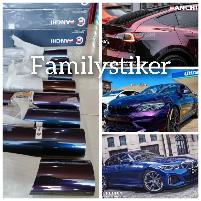 Skotlet stiker hitam lembayung biru skotlet mobil premium monligh