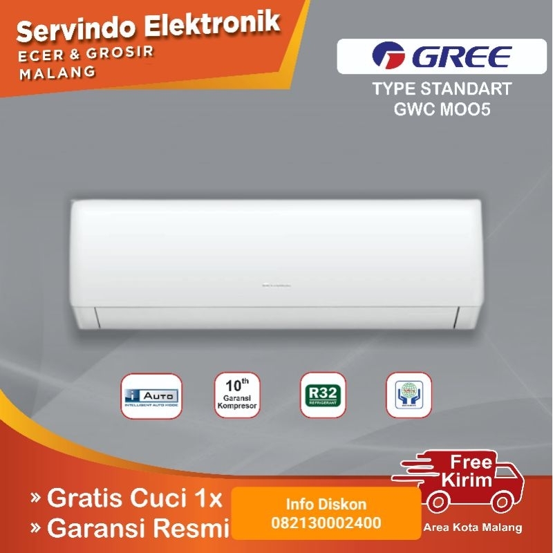 AC GREE 2 PK GWC18MOO5 UNIT ONLY [INDOOR - OUTDOOR] MURAH AREA MALANG