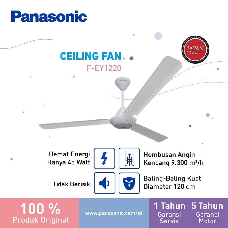 Panasonic Celing Fan F-EY1220 Kipas Gantung Baling