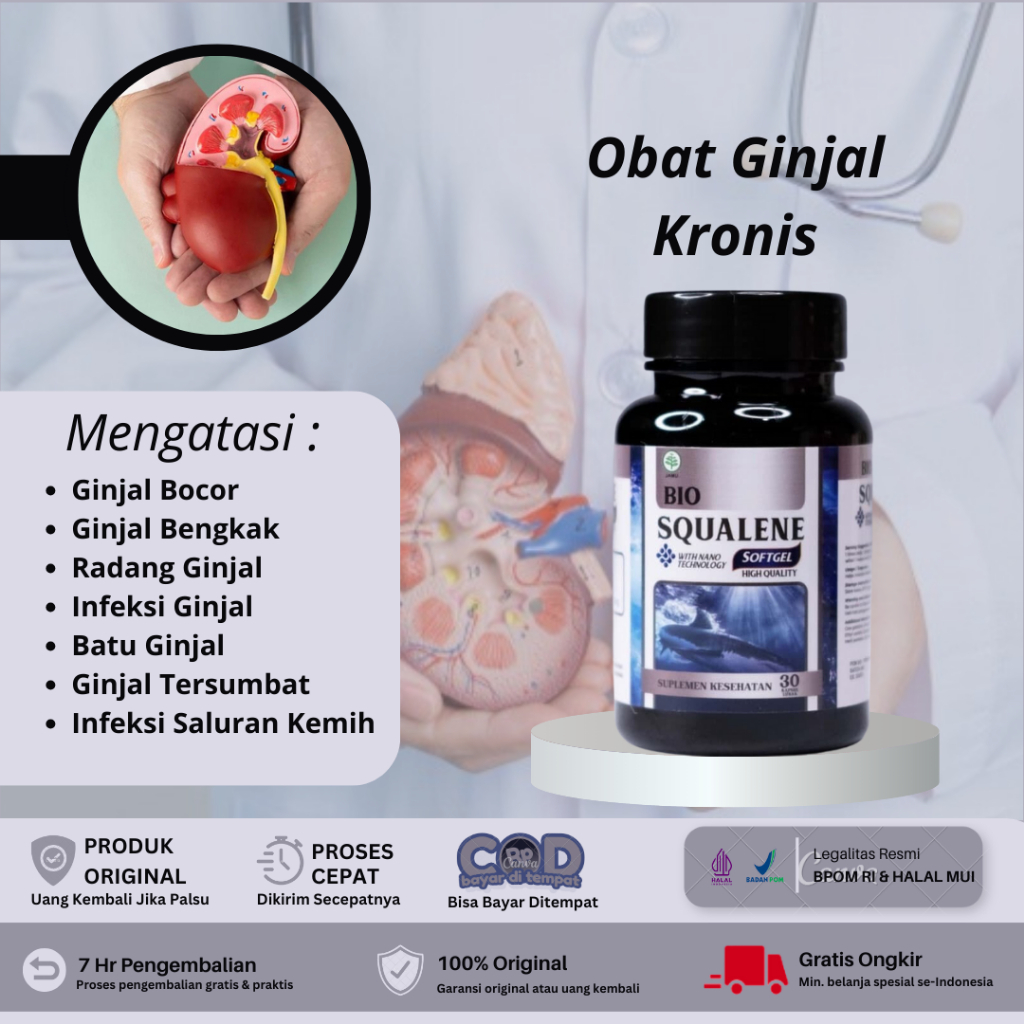 Obat Ginjal Kronis Gagal Ginjal Batu Ginjal Bocor Ginjal - Bio Squalene