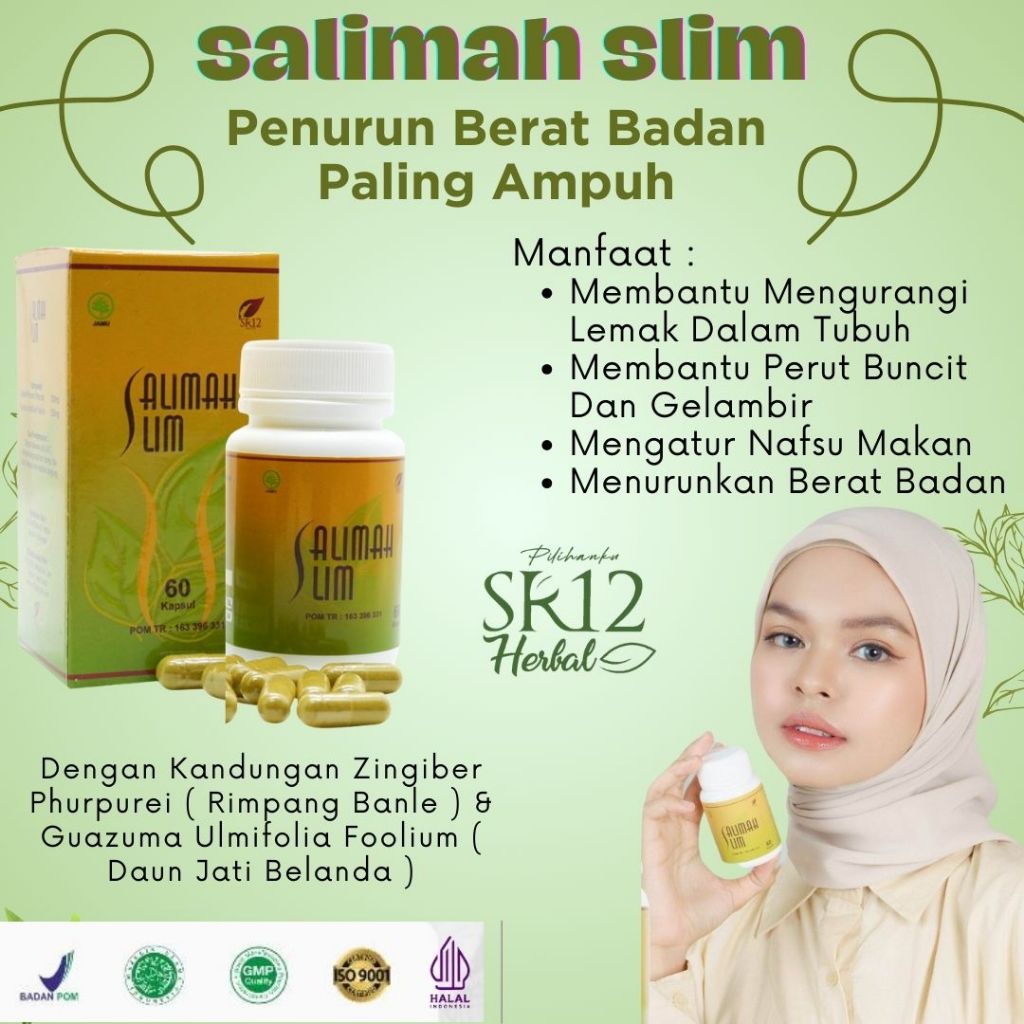Salimah SLim BPOM-Diet Penurun Berat Badan Ampuh Pil Diet Ori 100% Obat Pelangsing Herbal