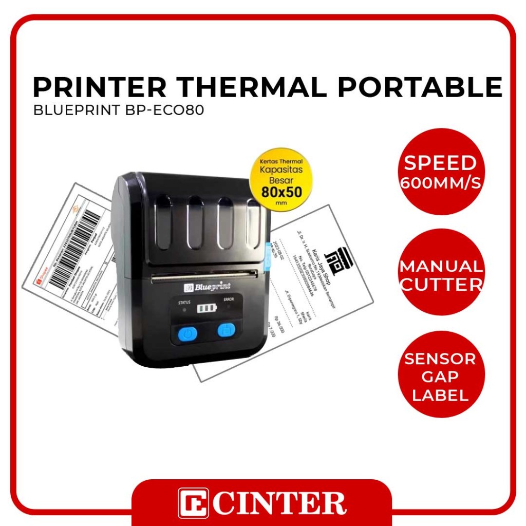 BLUEPRINT - MESIN KASIR / MESIN PRINTER TELSTRUK PORTABLE BP-ECO80