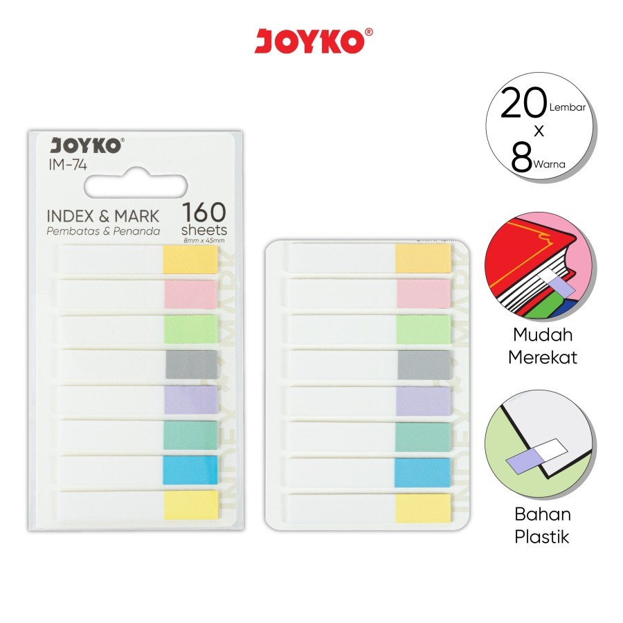 

Joyko IM-74 Index & Mark / Penanda / Pembatas Joyko Warna Pastel Bahan Plastik
