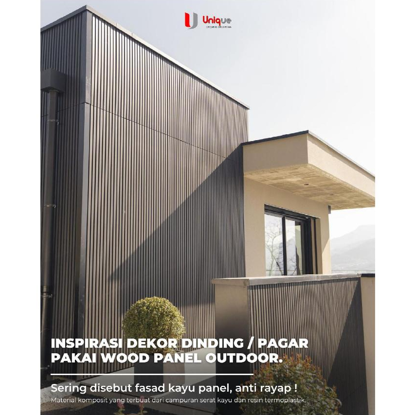 Wallpanel WPC Outdoor Dekorasi Panel Dinding & Pagar Motif Kayu Salur