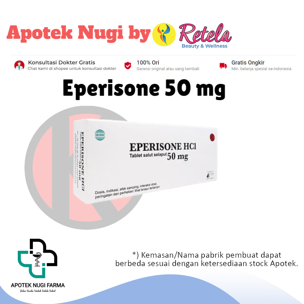 Eperisone 50 mg Box 50 Tablet