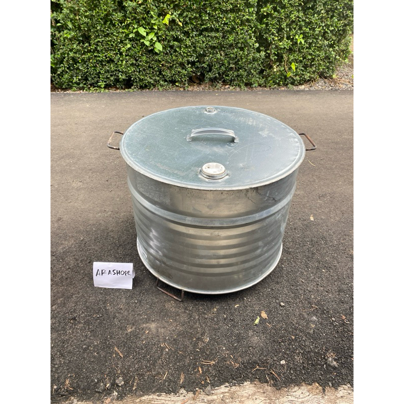 drum galvanis/tong sampah galvanis 100 liter/pot bunga/pot tanaman