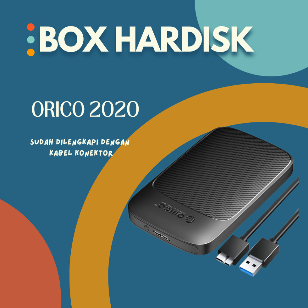 KOTAK HARDISK ORICO DILENGKAPI DENGAN KABEL KONEKTOR