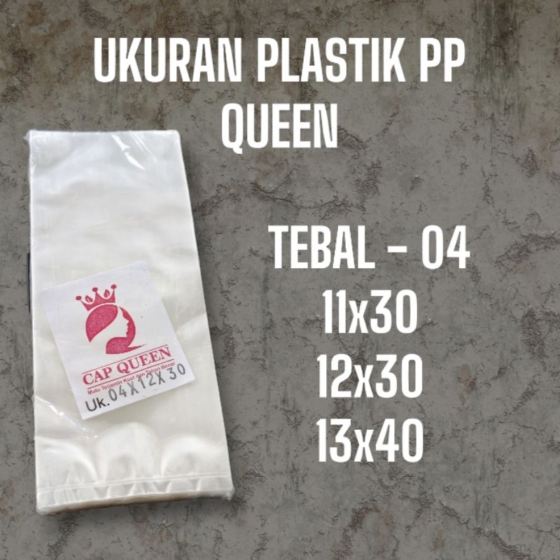 PLASTIK PP/potongan  QUEEN TEBAL 04 UKuran 11X30 12X30 13X40