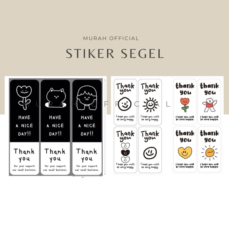 

promo sale stiker segel packing hand made lucu murah stiker thank you segel motif lucu sisa tempel laris viral murah kawai