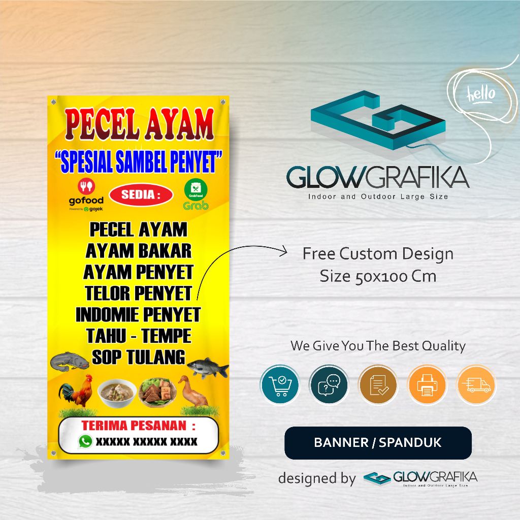 Cetak Spanduk Banner Pecel Ayam