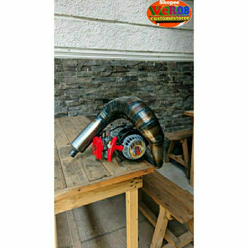 Knalpot Goped Mini GP 63cc Mesin Kanan/ X5 Mesin Kiri 65cc/ 50cc Mini GP