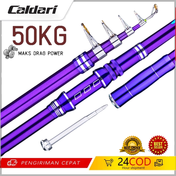 Joran Pancing Carbon Fiber Sea Fishing Rod 2.1M-4.5M/7 Tongkat Stik Pancing 4.5Meter Stick Pancingan