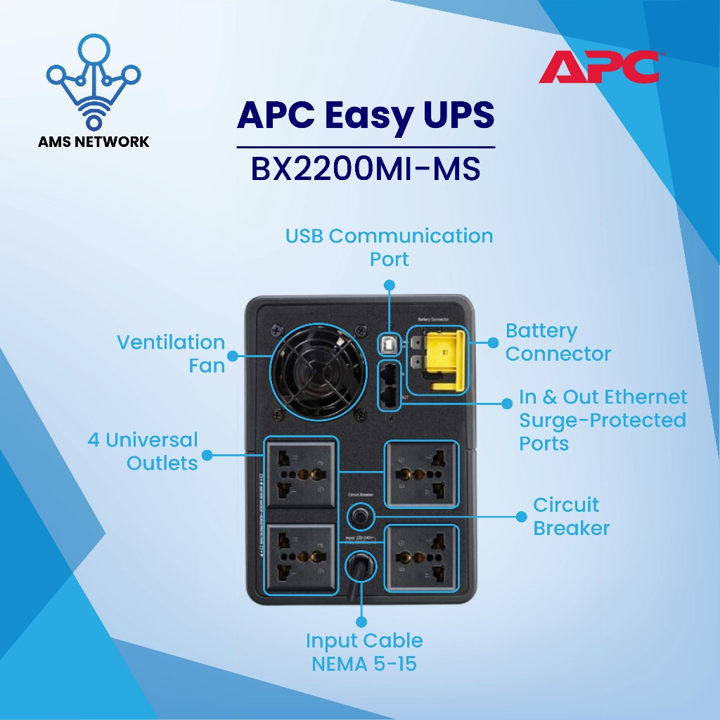 Termurah UPS APC BX2200MI-MS BX2200MIMS UPS 2200VA 1200WATT