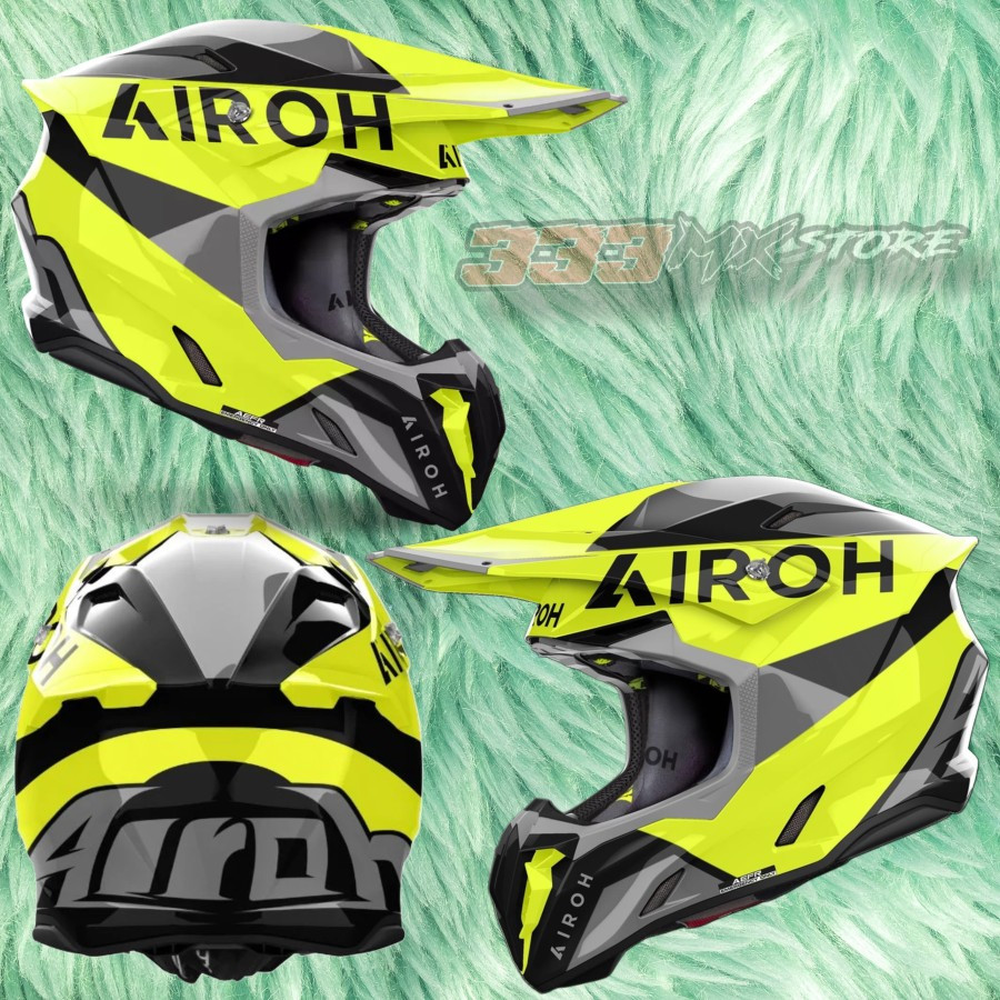 Helm Airoh Twist 3 King Yellow Gloss Helmet Airoh Twist 3 Cross Trail Original