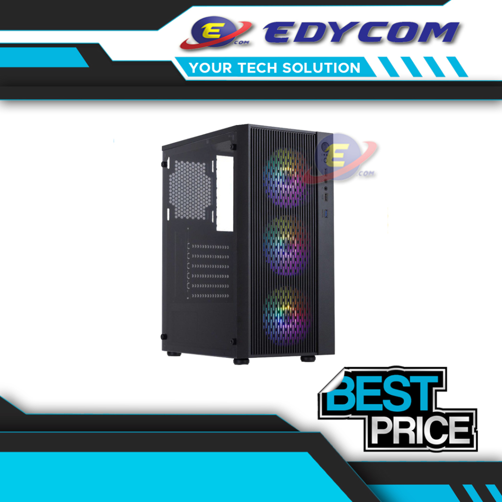 Case Power UP Raptor Sentinel Mid Tower ATX With 3 Fan Case RGB