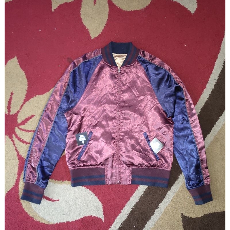 varsty bomber satin
