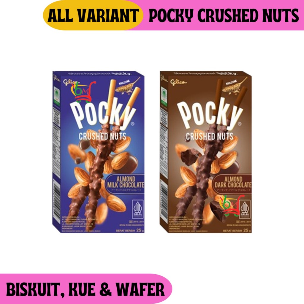 

Pocky Crushed Nuts Biskuit Stick Lapis Cokelat dengan Kacang All Variant