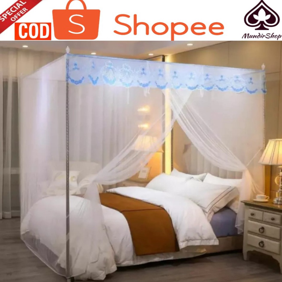 Terbatas Kelambu nyamuk jumbo klambu kamar tidur dewasa kotak lipat gantung
