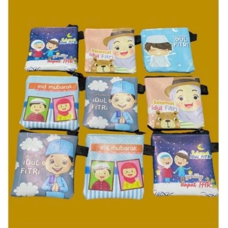 

12 pouch lebaran kotak resleting seri eid Mubarak