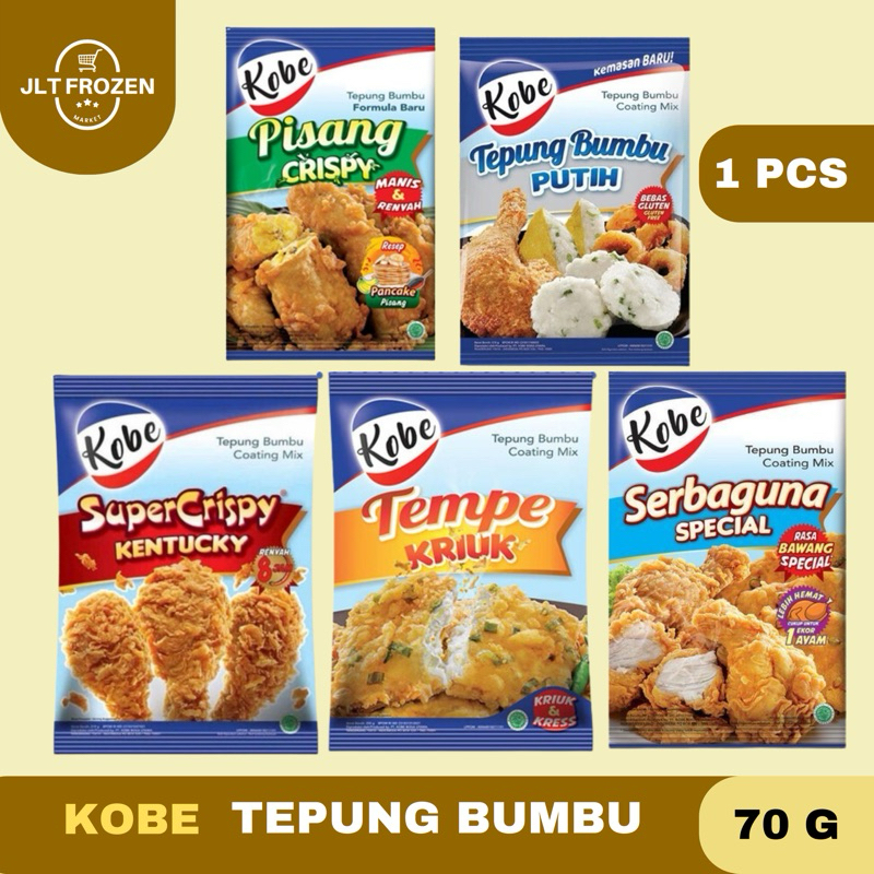 

Kobe Tepung Bumbu / Tepung Pisang Crispy / Tepung Tempe Kriuk / Tepung bumbu Serbaguna / Tepung Crispy Kentucky / Tepung Bumbu Putih - 70g