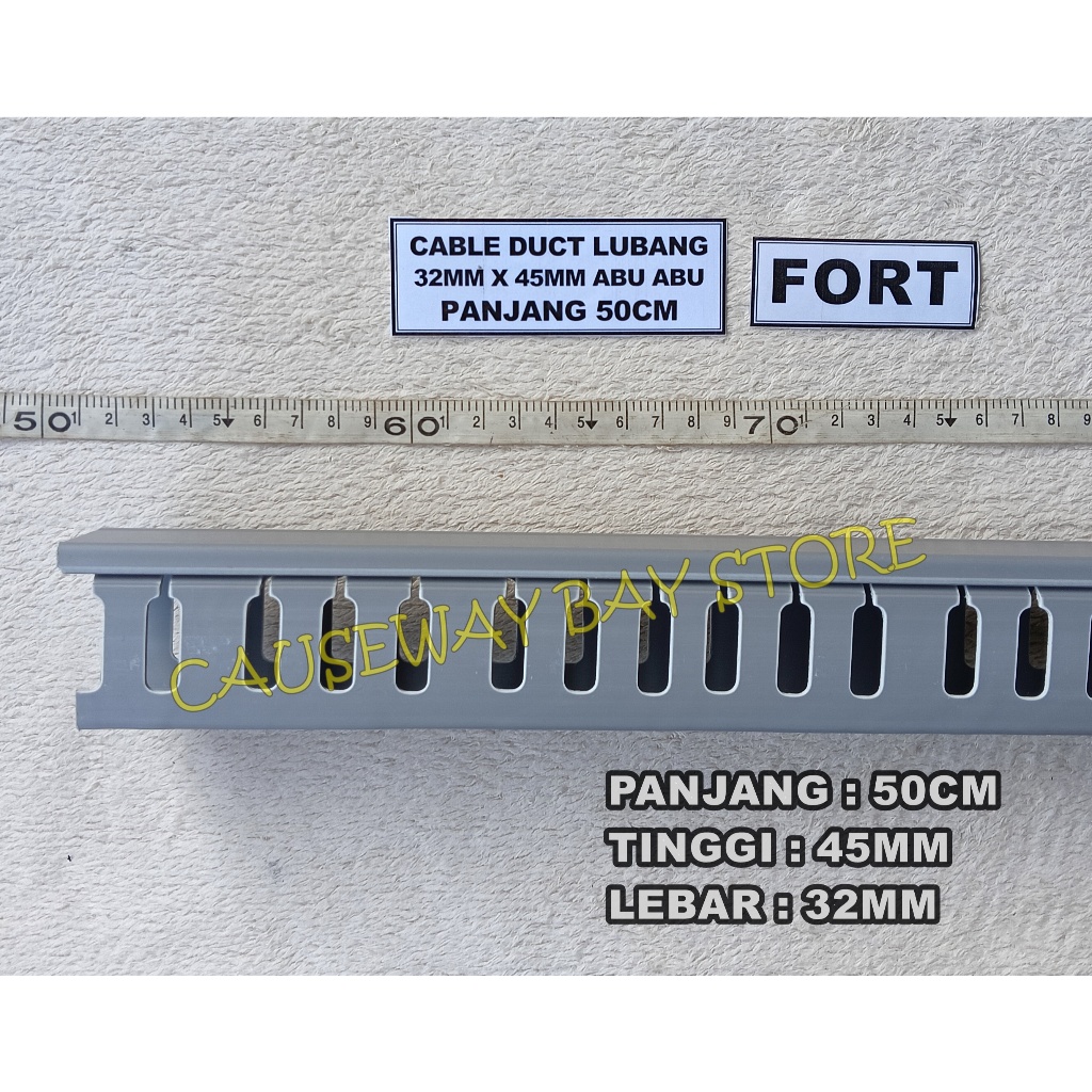 Kabel Duct/CABLE DUCT 32MM X 45MM LUBANG ABU-ABU 50CM