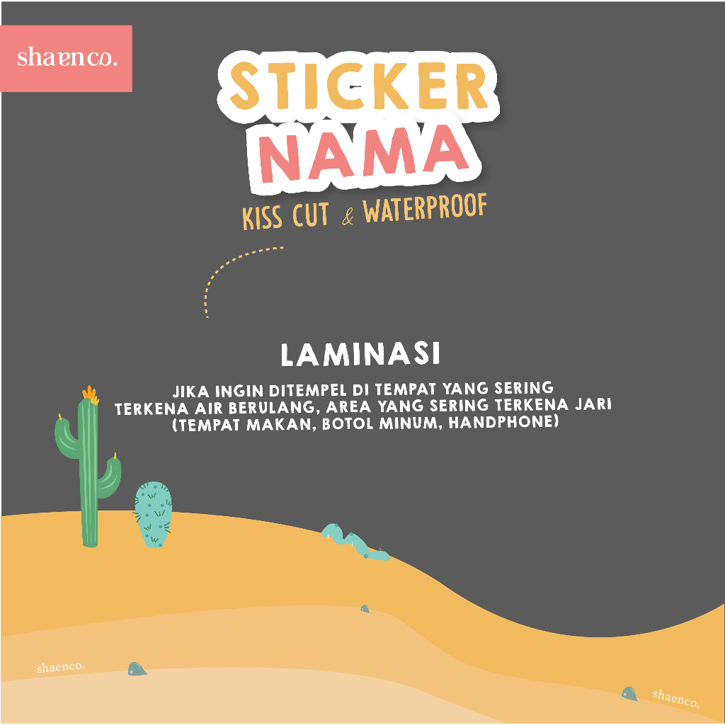 

Ay00! Stiker Label Buku Nama Anak Custom Nama Waterproof Tema Sunshine