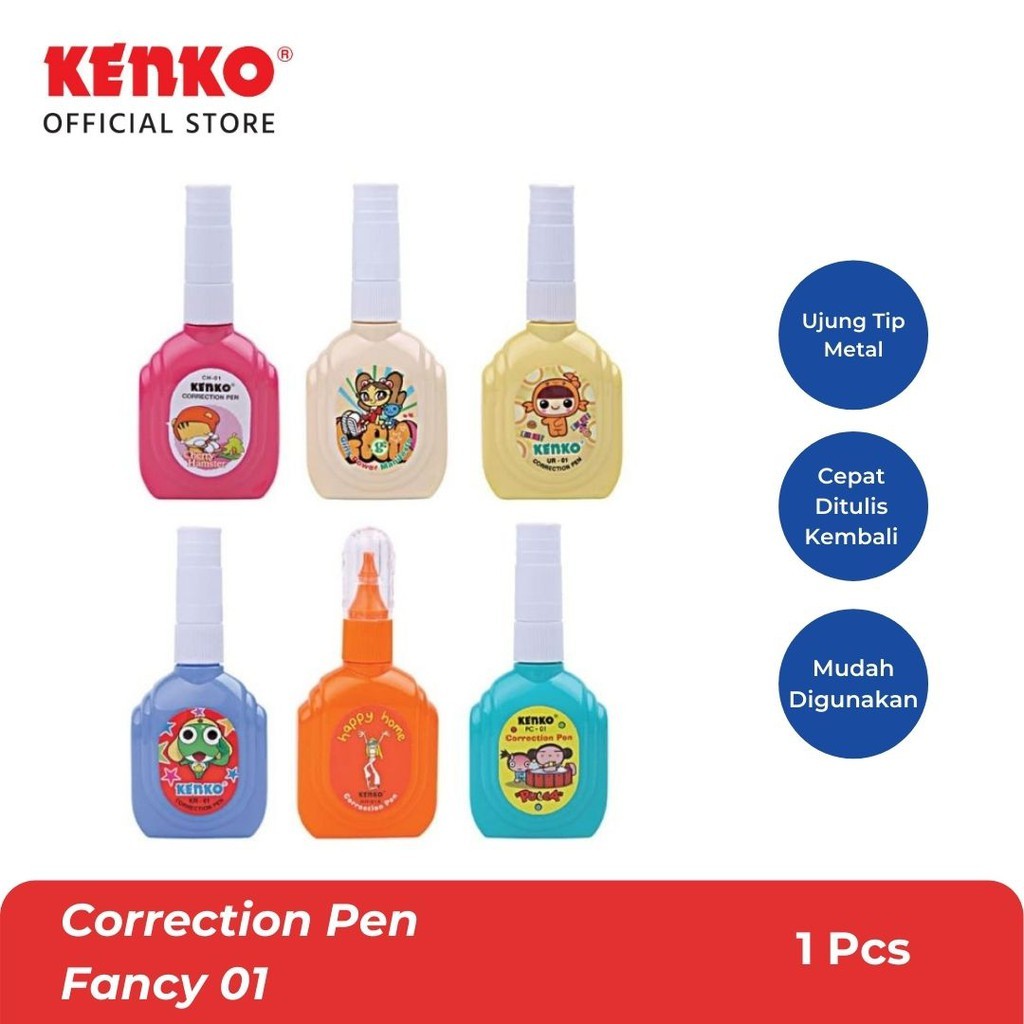 

CORRECTION PEN / Tipex Cair Fancy-01 Random Color KENKO
