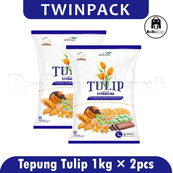 

[ Paket Isi 2 ] Tepung Terigu Tulip Sebaguna 1kg