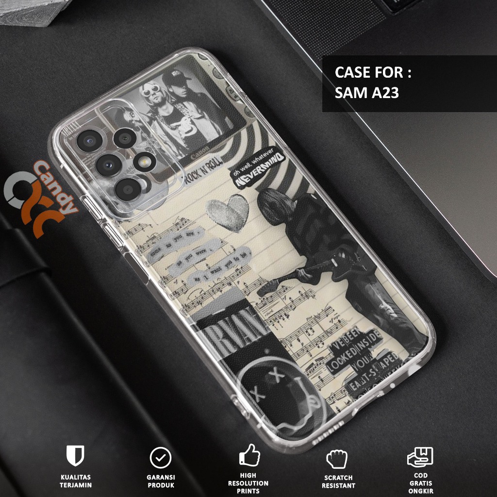 Case SAMSUNG A23 - Casing SAMSUNG A23 Motif NRVNA - Softcase Premium Fourside - Bening Transparant -