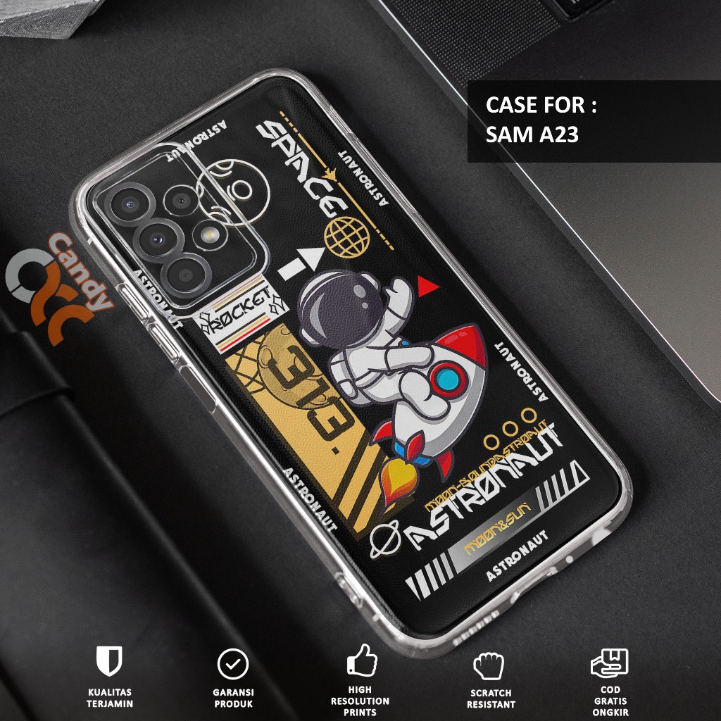 Case SAMSUNG A23 - Casing SAMSUNG A23 Motif ASTRONOT - Softcase Premium Fourside - Bening Transparan
