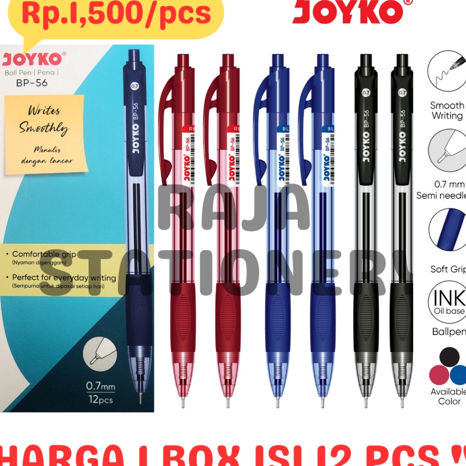 

BURUAN ORDER GAN BALL PEN CLICKER 7 BLACK BLUE RED BOLPOIN PULPEN CETEK BP56 HITAM BIRU MERAH LUSIN 12PCS