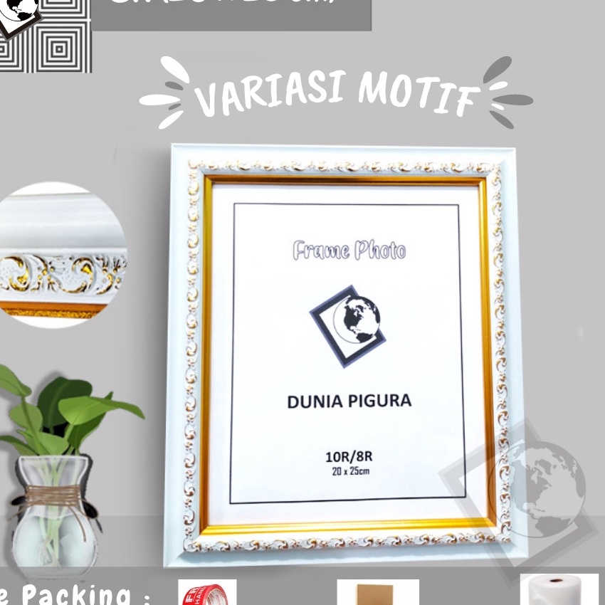 KP8 Bingkai Foto 8R1R 2 x 25 cm MOTIF PAKAI KACA  Frame photo ukir  Bingkai Foto motif
